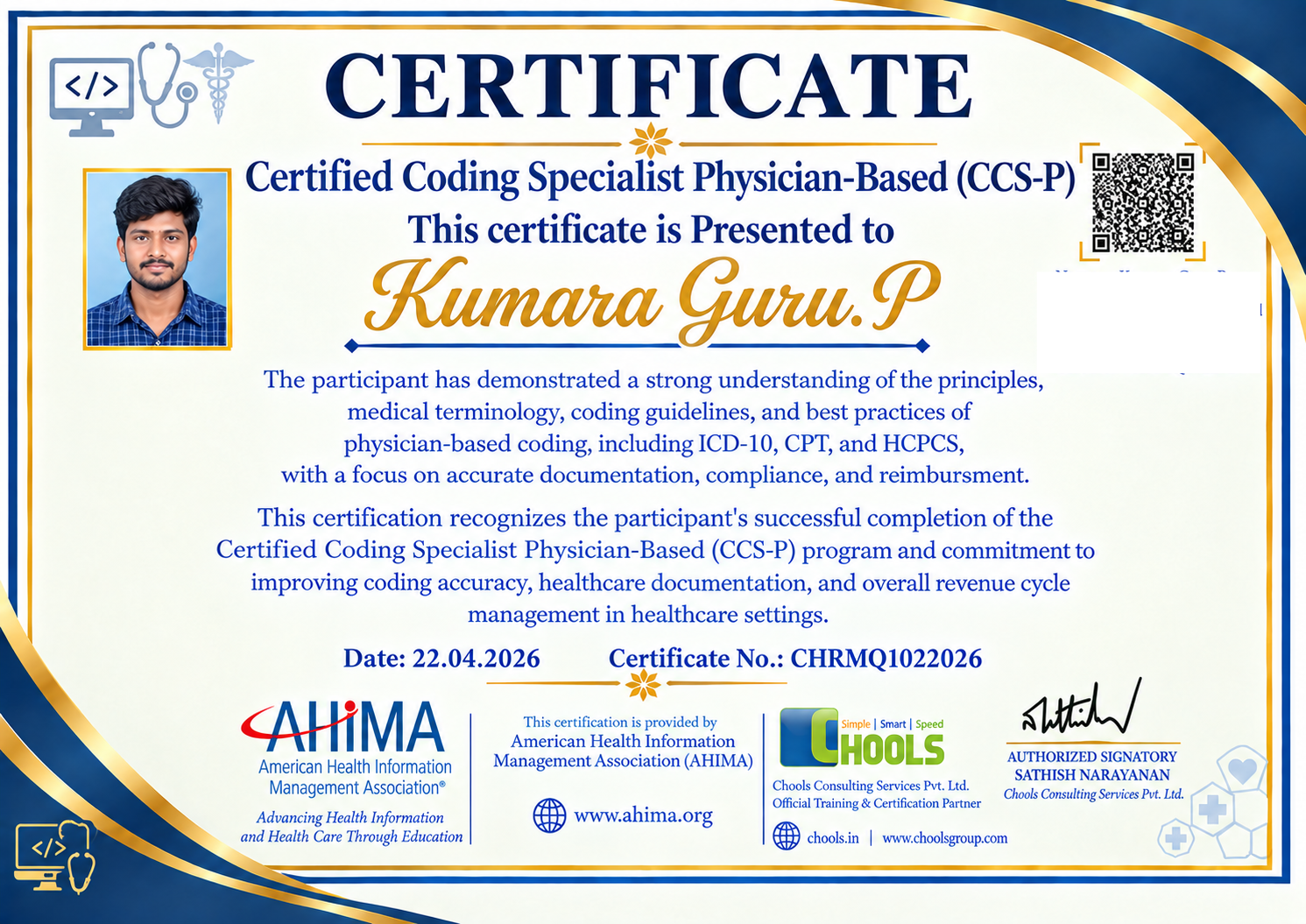 Healthcare and Pharma Program Certificate